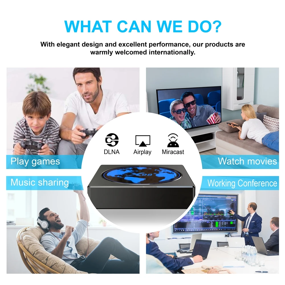 X98 mini Android 11 TV Box Amlogic S905W2 4G RAM 64GB ROM Set Top Box 5G Dual WIFI AV1 HDR 10+ BT 4K Youtube Media Player