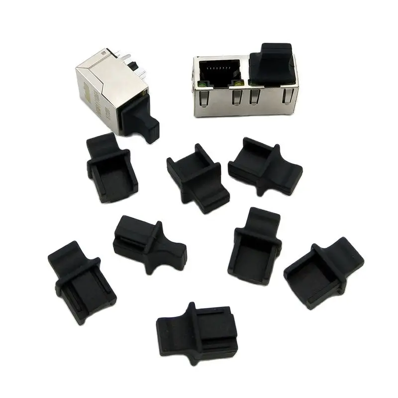 10pcs RJ45 Protective Rubber Cover Network Connector End Cap