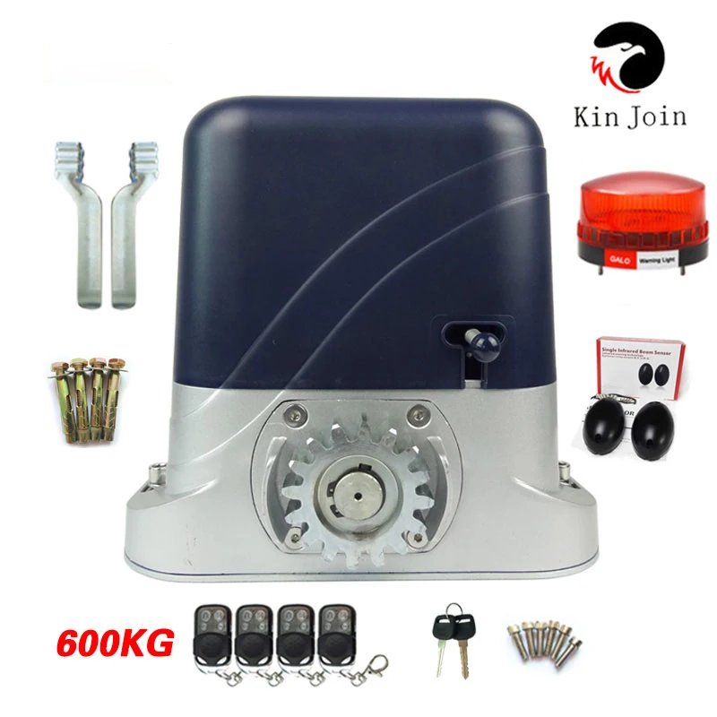 Automatic 1200kg-500kg Sliding Gate Opener Electric Operator With Remote Control Alarm Light Photocell Wireless Keypad Optional