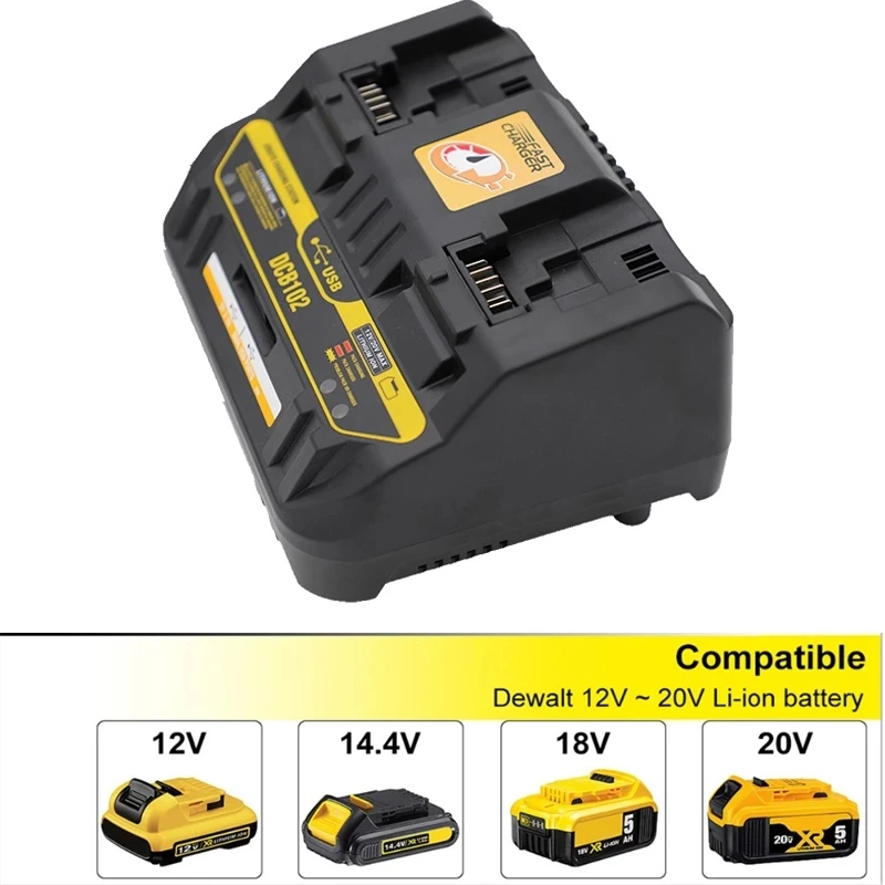 Imagem -04 - Carregador de Bateria Rápido do Li-íon Dcb112 Dcb118 Dcb105 Dcb102 3ah 4ah 10.8v 12v 14.4v 18v 20v Carregamento de Alta Qualidade