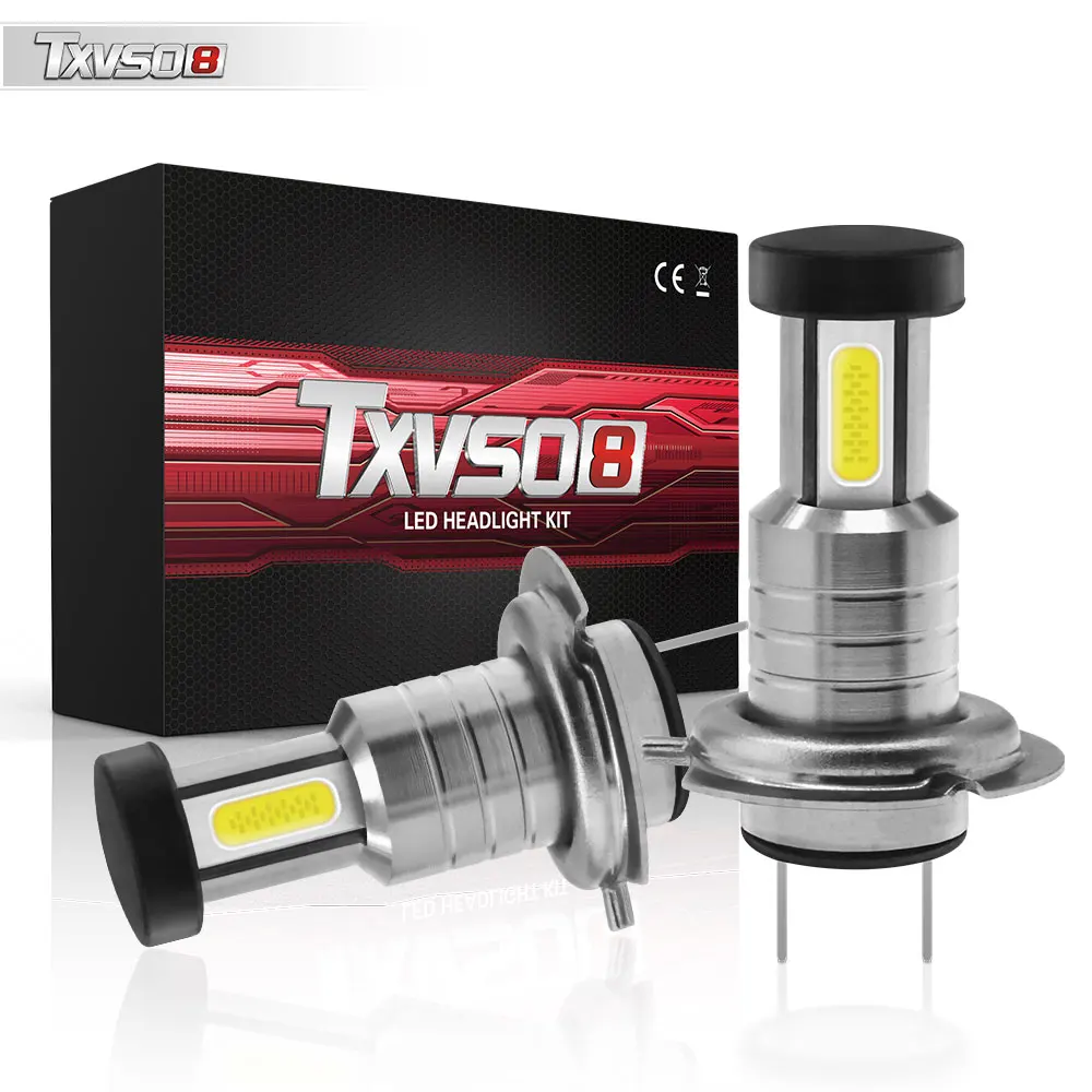 55W H7 led bulb 20000LM High-brightness three-sided LED chip 360 degree illumination, no dead ends. 12V 24V led car light.