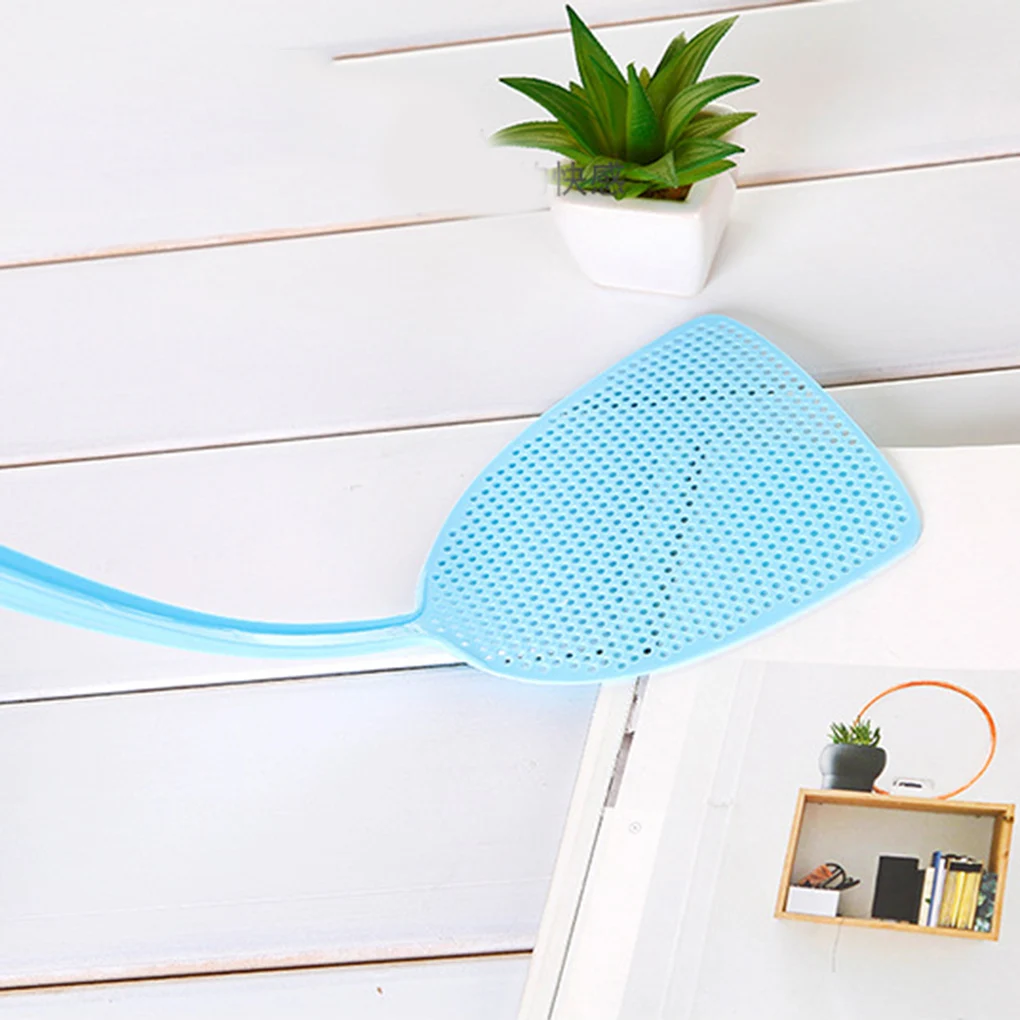 Home Kitchen Soft Manual Plastic Long Handle Fly Swatter Mosquito Insects Bugs Pest Swatter