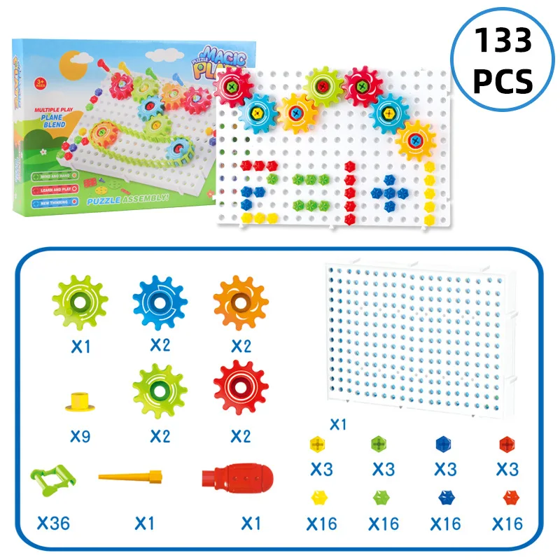 Kits de construcción de rompecabezas 3D para niños, juguetes educativos de bloques de plástico, regalo de Navidad Y024