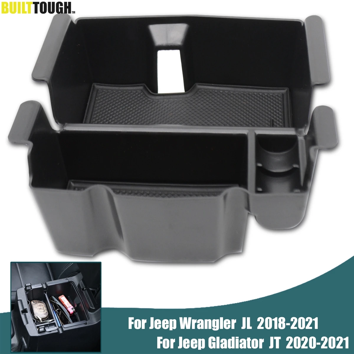 For Jeep Wrangler JL JLU Gladiator JT Truck Center Console Organizer Armrest Storage Box Car Accessories 2018 2019 2020 2021