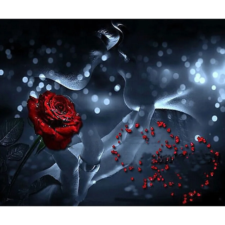 5D Diy Diamond Painting couple kiss Cross Stitch Rose Lover Home Decor Full Rhinestones Mosaic Inlay Diamond Embroidery full art