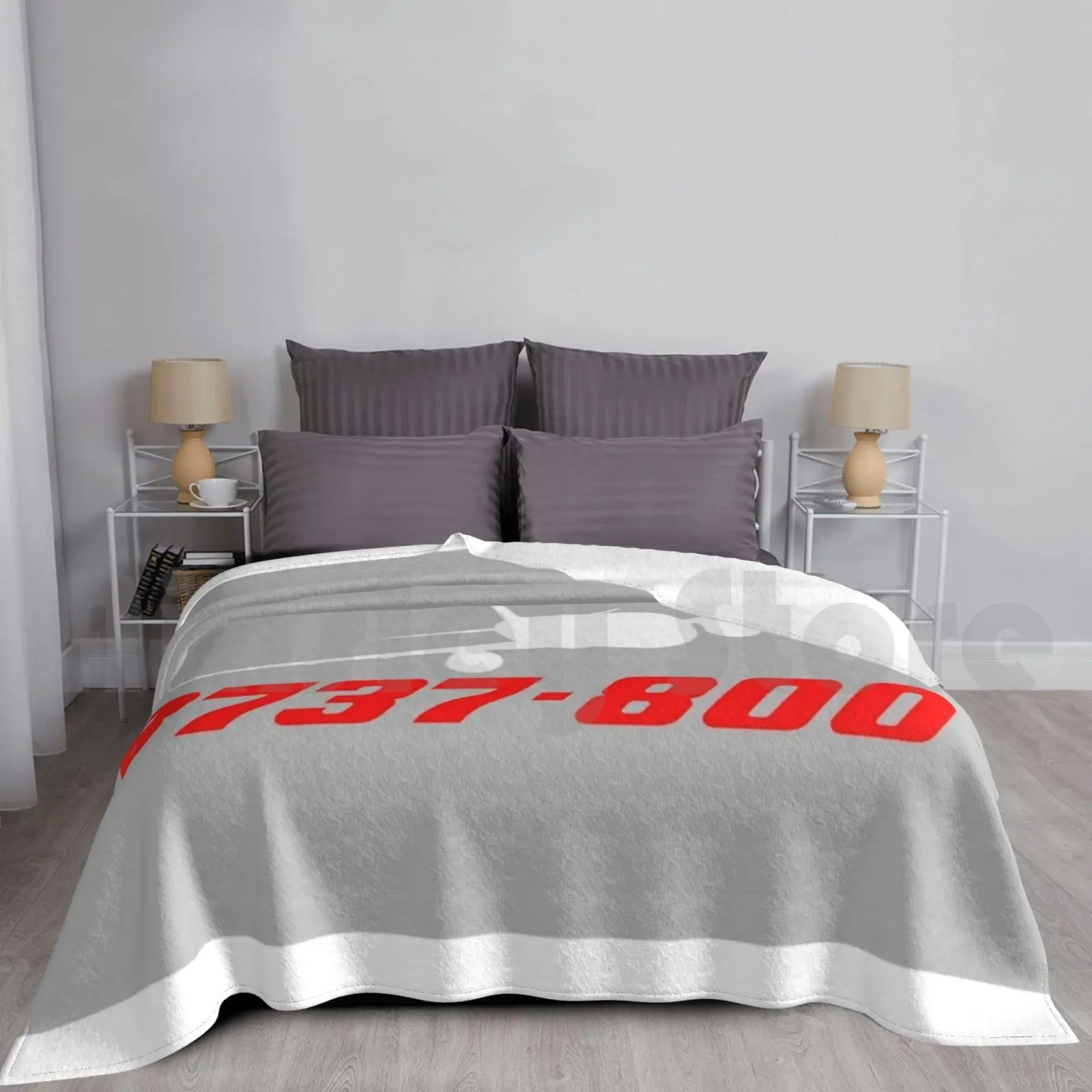 بوينغ 737-800 بطانية فضية موضة مخصصة 3116 خطر مصمم بطانية الصحة بوينغ 737 #1