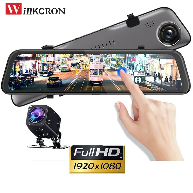 

12 inch Car Rearview Mirror in Front 2K IPS Dash Cam Video Recorder Parking Monitoring Night Version Back 1080P DVR Camera