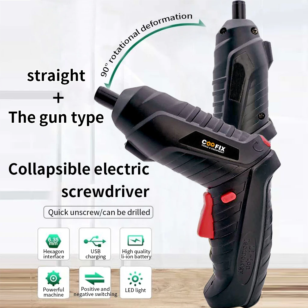 

COOFIX Electric Mini Screwdriver Power Multifunctional Tool Rechargeable Drill Lithium Battery Set Home DIY