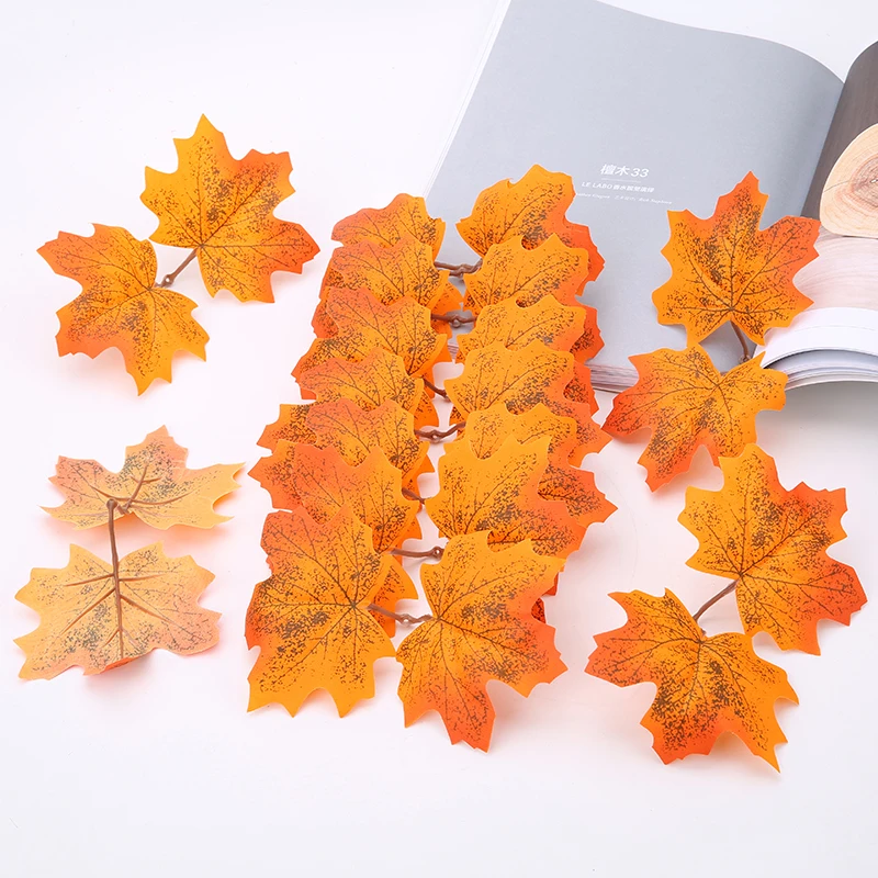 10/20Pcs Artificial Maple leaves Simulation Fake Autumn Leaves For DIY Scrapbook Christmas Party Decoration Wreath Fake Plant