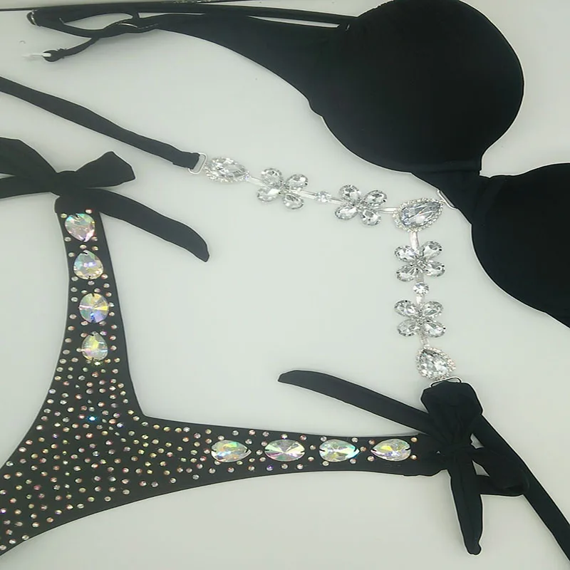 2020 venus vacation crystal rhinestone bikini set bandage swimwear diamond bling stones bathing suit summer sexy women beacwear