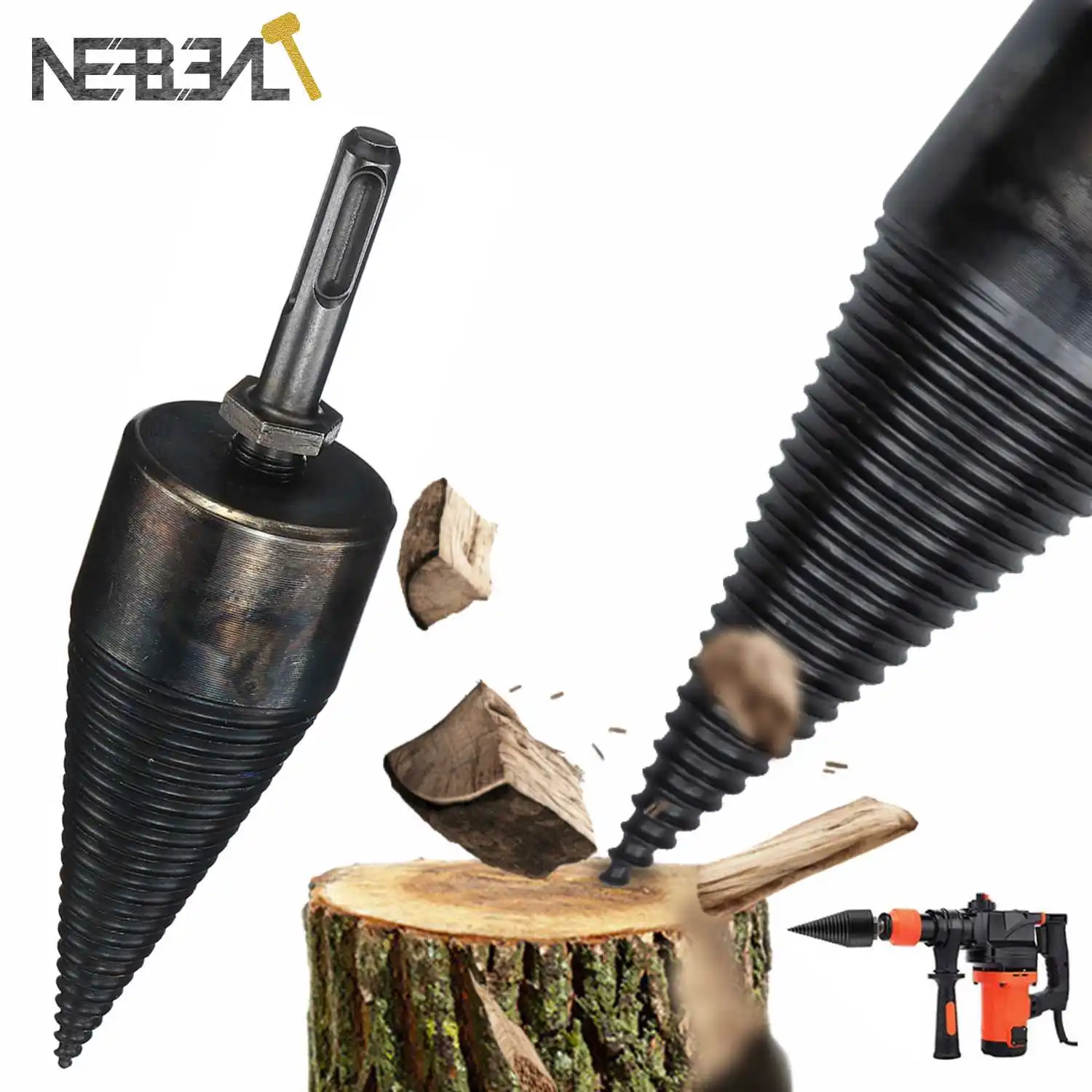 32mm/42mm Wood Splitter Drill Bits Removable Firewood Machine Log Wood Chopping Artifact Woodworking Tools Machine