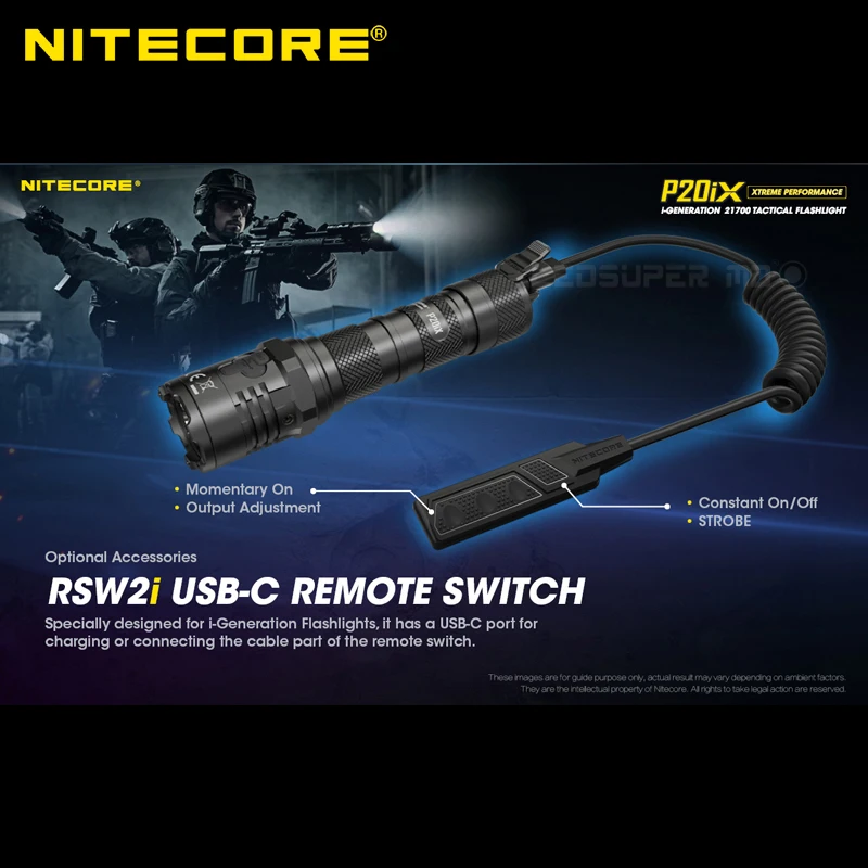 Nitecore RSW2i Remote Pressure Switch for P10i/ P20i/ P20iX/ P30i