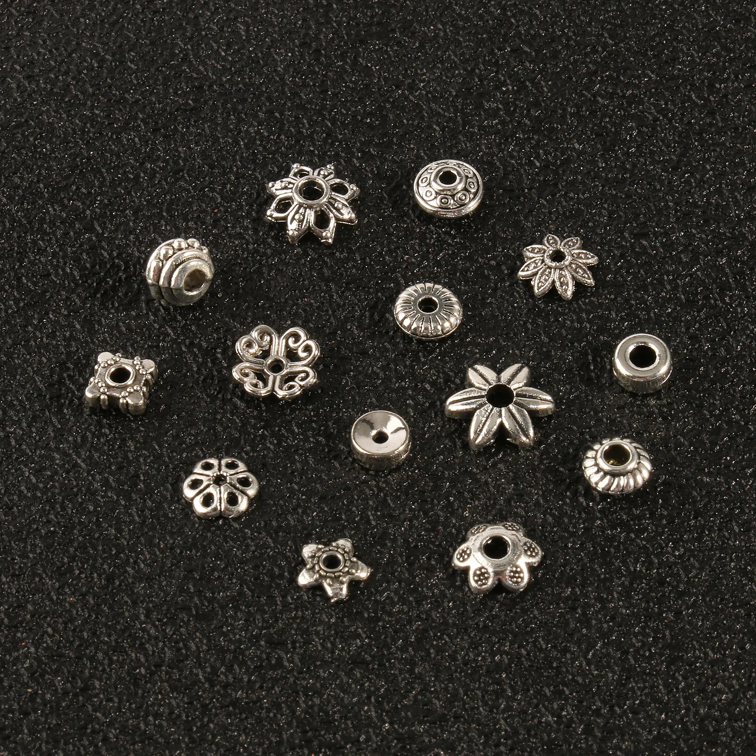 Antique Tibetan Silver Color Metal Bead End Caps Rondelles Loose Spacer Beads for Jewelry Making DIY Charms Bracelet Accessories