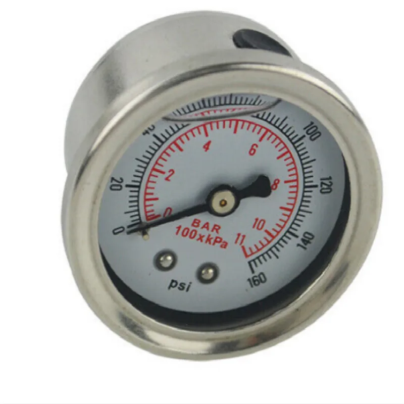 

0-160 psi small Oil Pressure Gauge Fuel Gauge universal 1/8 NPT Oil Fuel Pressure Gauge Liquid Filled Polished Case