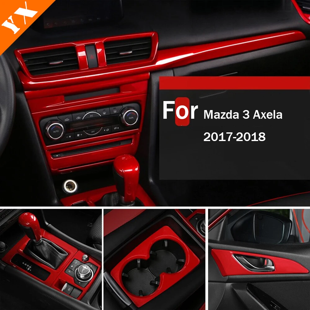 For Mazda 3 Axela 2017-2018 Car Armrest Window Lift Air Conditioner Vent Water Cup Headlight Control Frame Interior accessories