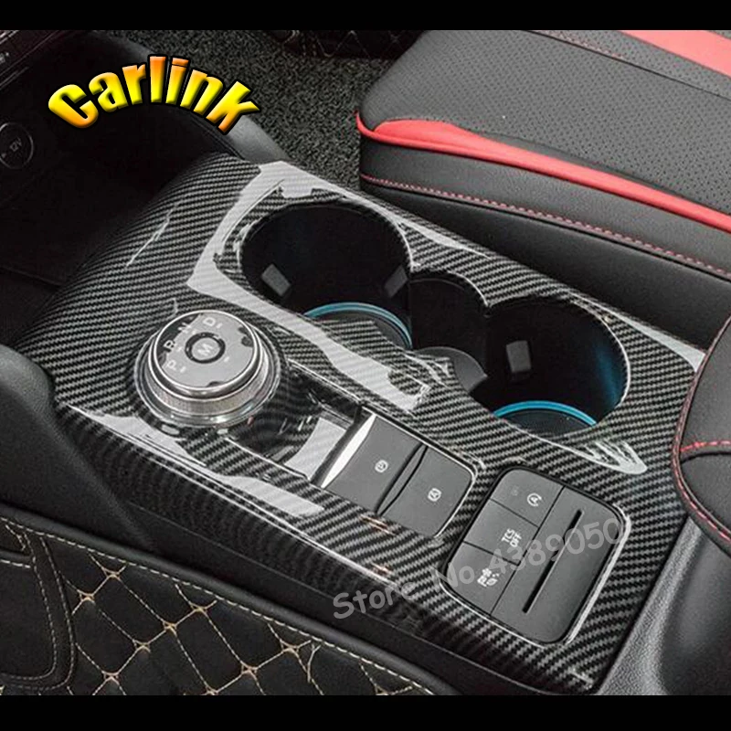 For Ford Focus 2019 Accessories ABS Matte/Carbon Fibre Car gear shift knob frame panel Decoration Cover trim Car sticker 1pcs