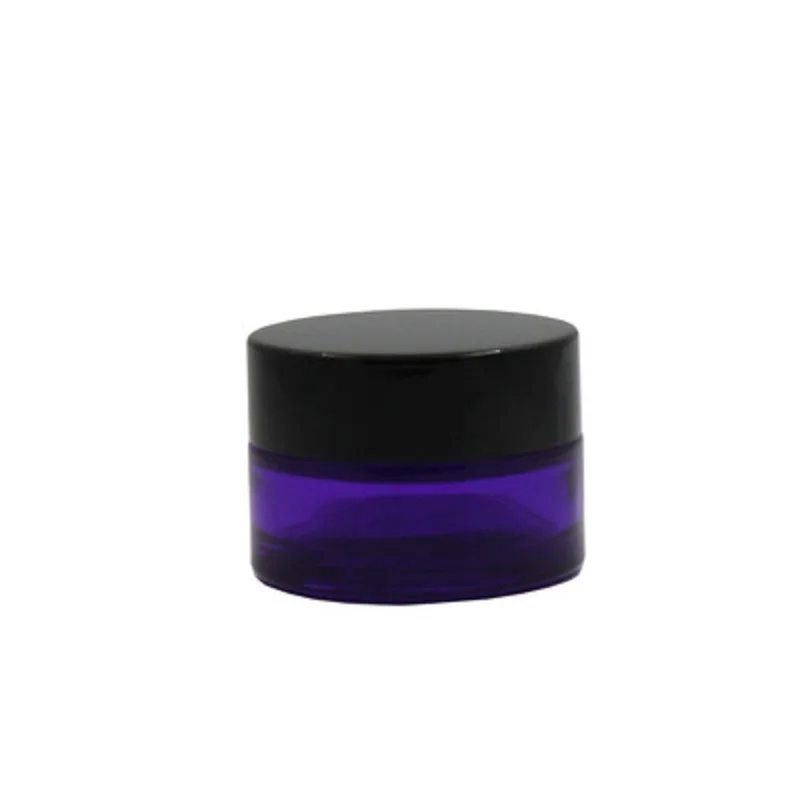 

20Pcs Refillable 20G 30G 50G Clear Purple Glass Jar Cosmetic Packaging Container Travel Bottle Black Lid Eye Cream Jars