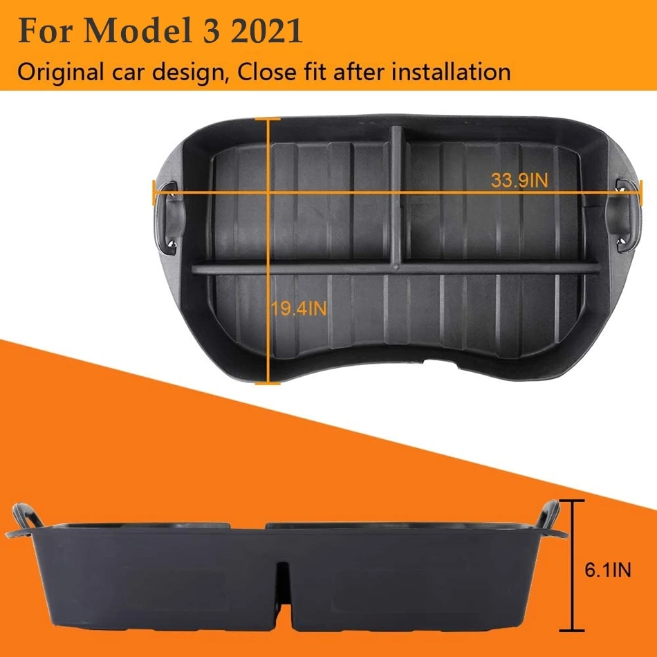 For Tesla Model 3 Model Y 2021 2022 Front Trunk Organizer Tray Mat ABS Storage Box Portable Trunk Organizer Case Accessories