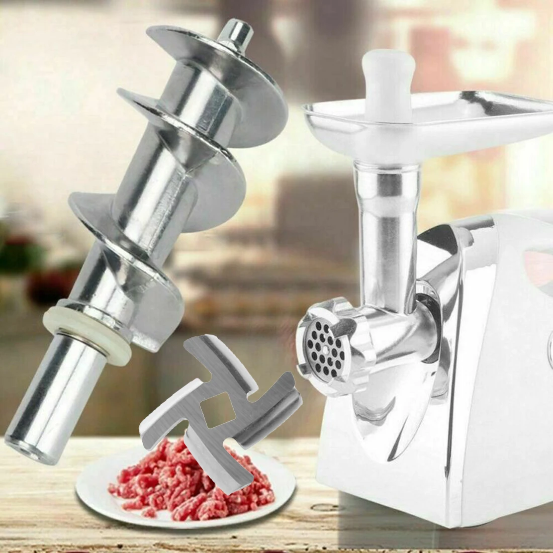 

1pcs/set Auger Meat Grinder Screw Blade Accessories Replace Food-grade Stainless Steel Part Food-grade Stainless Steel