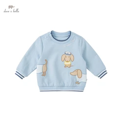 DB1220606 dave bella spring baby boys casual cartoon sweatshirts children tops kids boy fashion tees