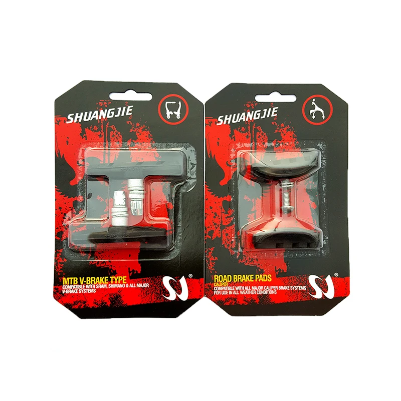 1Pair Durable MTB Bike Silent Brake Pads Cycling V Brake Shoes Rubber Pad Mechanical Linear Pull Brakes Road Bike Brake Shoes