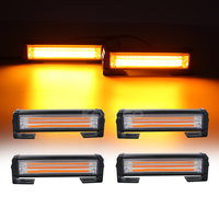40W 80W LED COB Car Front Grille Strobe Lightbar Fire Truck Mini Emergency Flashing Warning Lights 12V 24V Amber White Red Blue