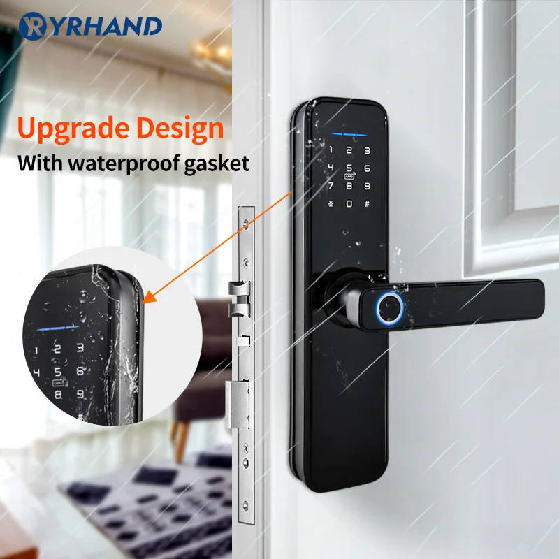 Imagem -02 - Impermeável Electronic Door Lock Tuya Biométrico Segurança por Impressões Digitais Inteligente Wi-fi Aplicativo Senha x5