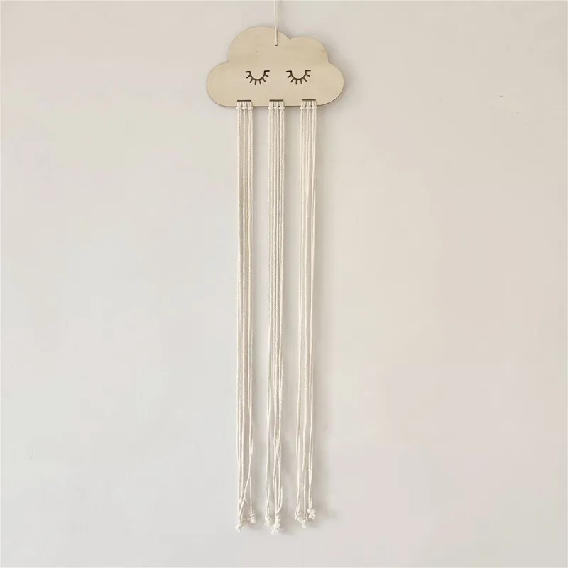 INS Nordic Wooden Cloud Baby Hair Clip Holder Princess Girls Hairpin Hairband Storage Pendant Jewelry Organizer Wall Decor Craft