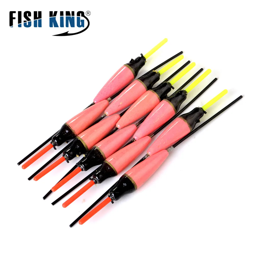 FISH KING 10pcs/lot 2g 3g 4g 5g Hard Tail Vertical Buoy For Carp Fishing Tackle Light Barguzinsky Fir Fishing Float Bobber Pesca