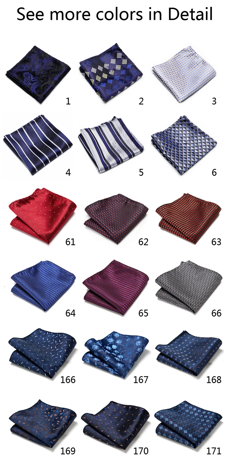 Newest design 126 Many Color  Silk Luxury Handkerchief Pocket Square Polka dot  Dropshipping Ivory Memorial Day