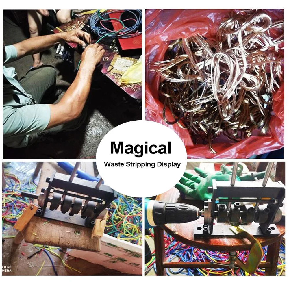 Electric Cable Stripper Manual Portable Wire Stripping Machine Scrap Cable Peeling Tools Can Connect Hand Drill 1-30mm Drilling