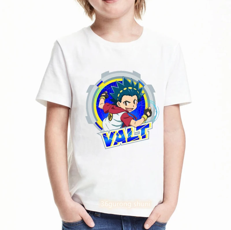 2021 hot sale boys t-shirt anime cartoon Beyblade Burst Evolution printed youth tshirt fun kids clothes summer white shirt tops