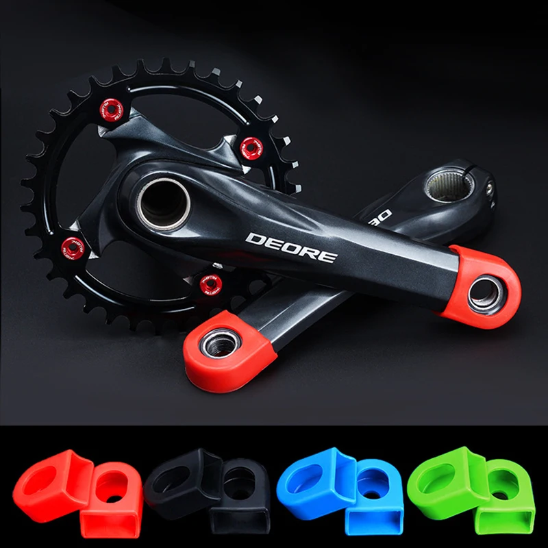 

2PCS Silicone Bicycle Crank Cover Carbon Fiber Fixed Gear Pedal Crank Case Cycling Protector Cap MTB Mountain Bike Accessories