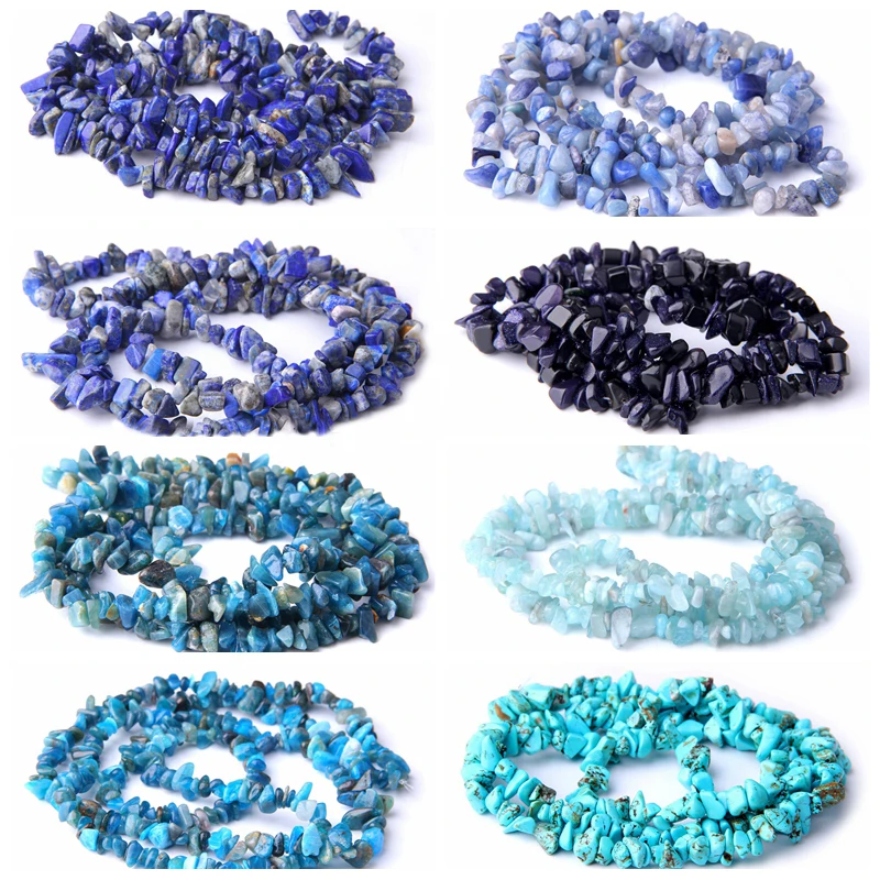 5-8mm Natural blue Jaspers gem stone beads lapis lazuli sodalite turquoises apatite aquamarines Chip Stone Beads jewelry making