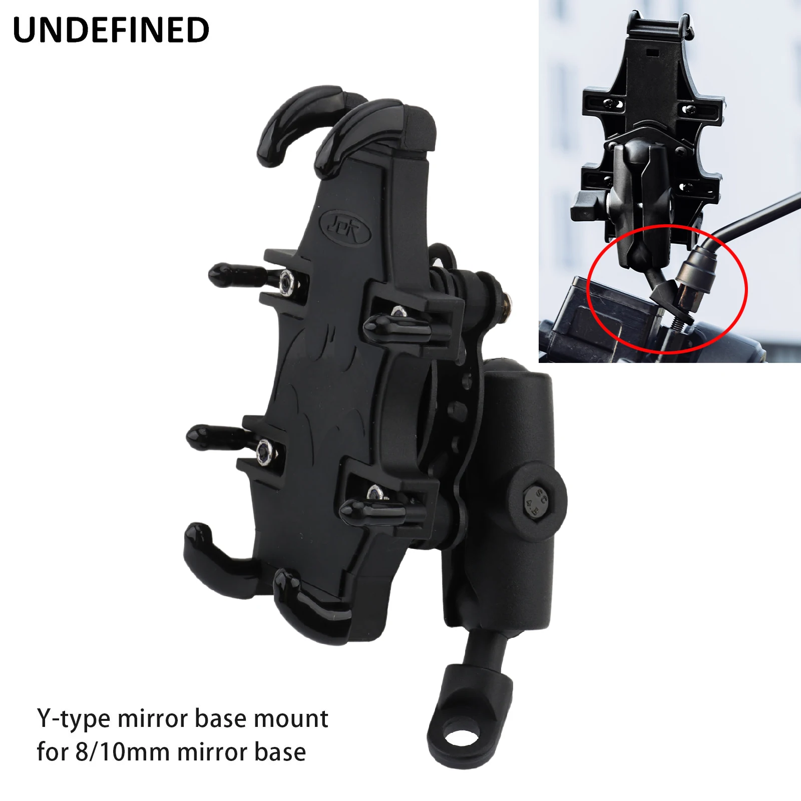 Motorcycle Riding Phone Holder Buffer Shock Absorber 8/10mm M10 Mirror Side Mount 15-33mm Handlebar for 4.7-7.1 Inch Mobilephone