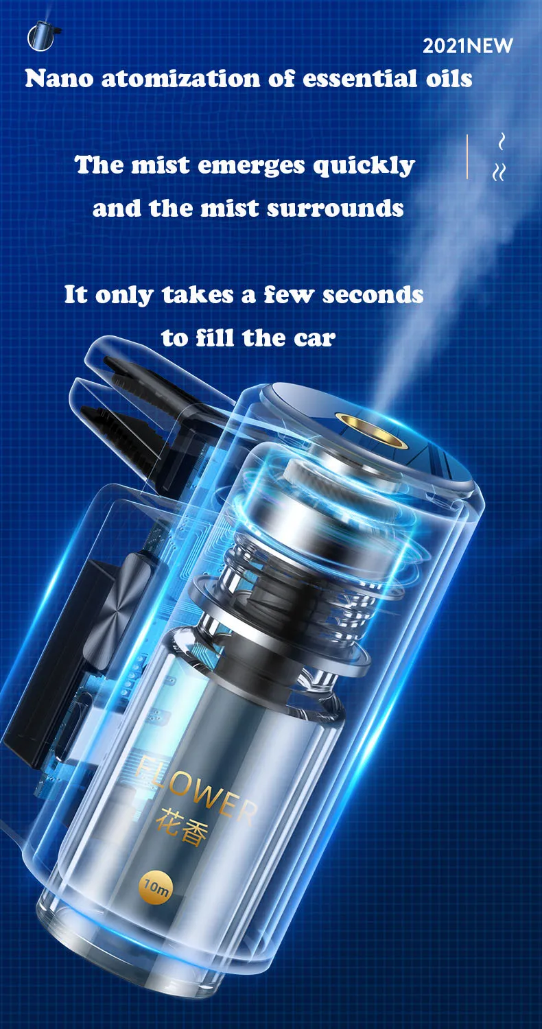 Auto elektrische Aroma Diffusor ätherische Öl Auto Duft Lufter frischer Luft reiniger Luftbe feuchter mit Box Duft für Auto nach Hause – Detail 4