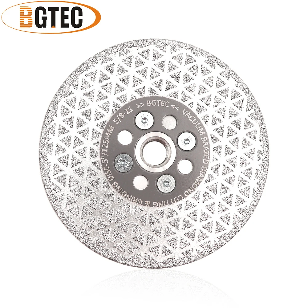 BGTEC 1 4 "4.5" 5 "Hai Mặt Hút Chân Không Chia Lửa Bằng Đồng Nguyên Cắt Kim Cương & Đĩa Mài Với 5/8-11 Chủ Đề Cao Cấp Chất Lượng