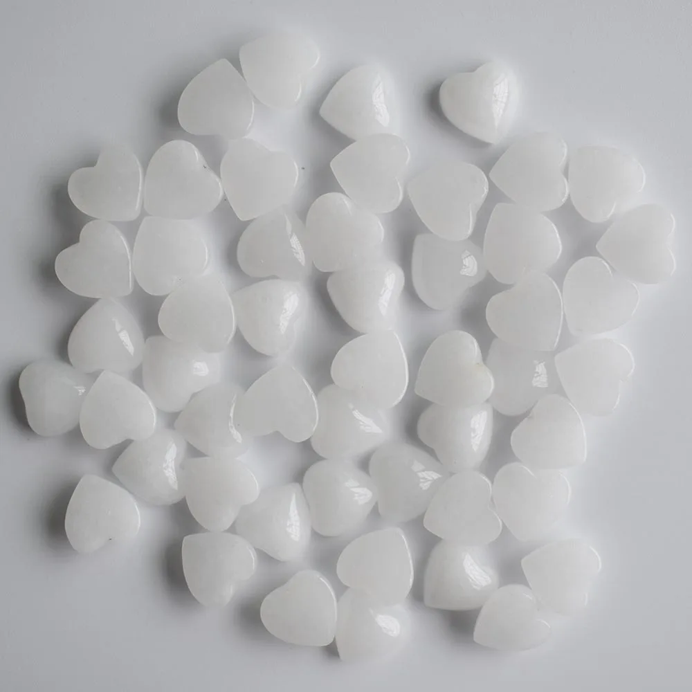 2020 neue hochwertige sortierte Naturstein-Herzform-Cabochons für die Schmuckherstellung, 10 mm, Großhandel, 50 Stück/Lot, kostenlos. – Detail 9