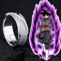 Anime Super Z Goku DBZ Black Adjustable 925 Sterling Silver Time Finger Ring For Women Men Cosplay Jewelry Ring Band Gifts