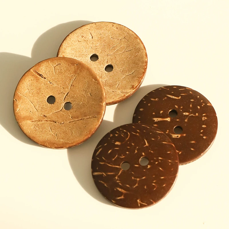 10 Pcs Wooden Buttons Natural Coconut Buttons  for Clothing Decorative Suitable Windbreaker Sewing Every Texture Is Unique