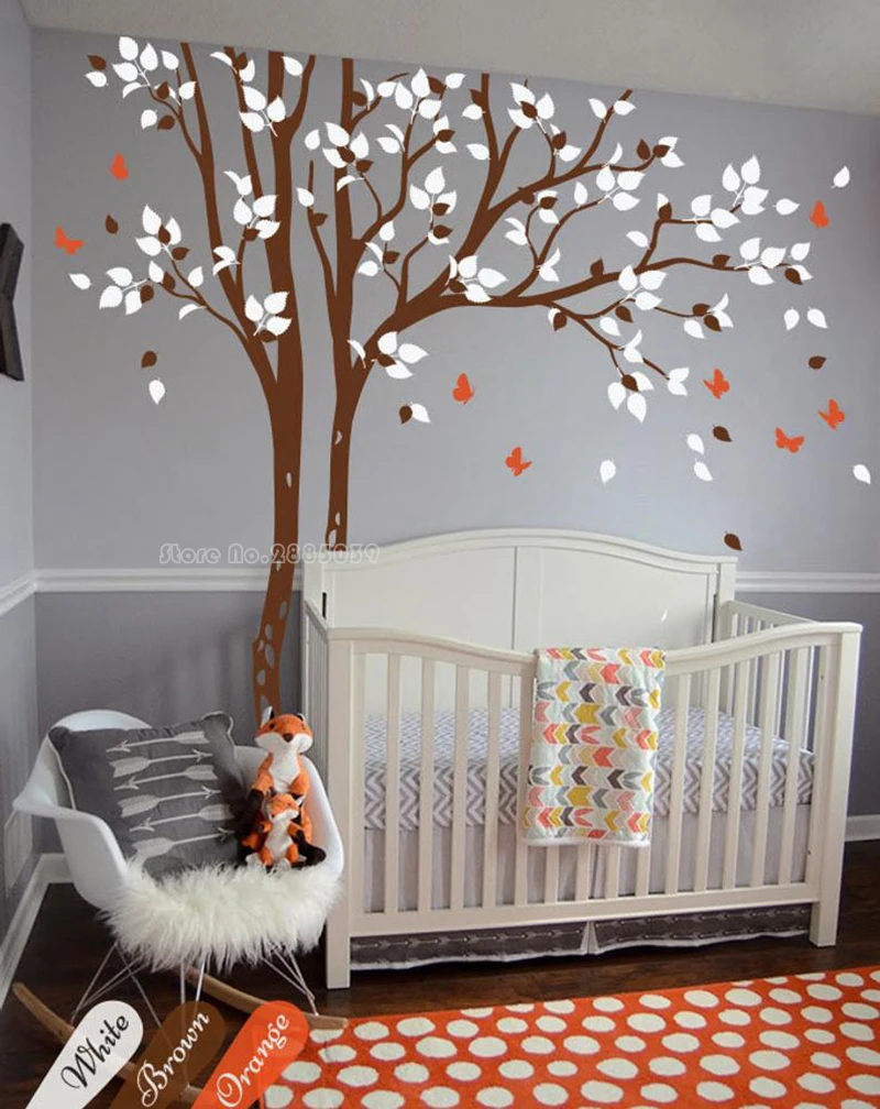 

Huge Tree Wall Decals Tree Nursery Decal Sticker Mural With Butterflies Tree Home Decoration Living Room Posters Wallpaper LL987