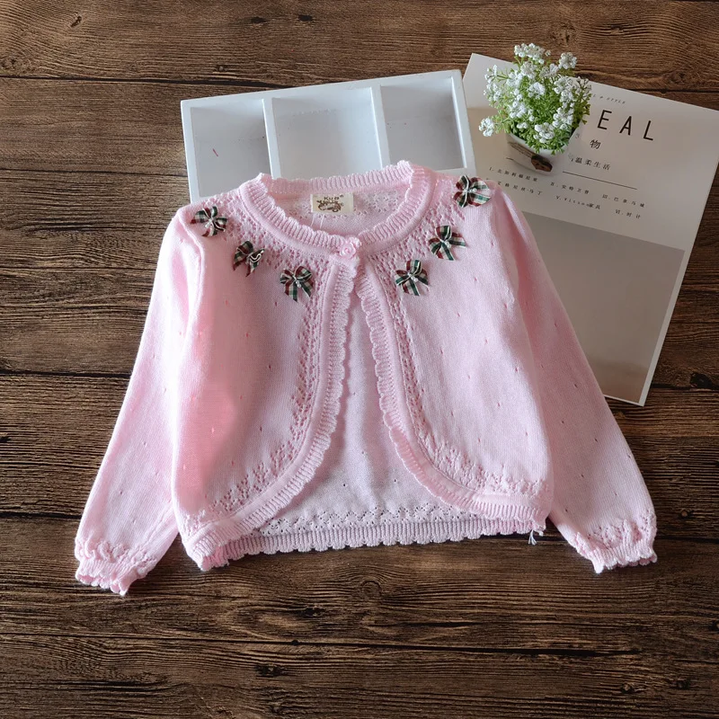 Cotton Girls Cardigan Sweater Kids Jacket Cute Outdoor Sweet Shool Cardigan 1 2 3 4 5 6 7 8 Years Old Children Clothes 205039