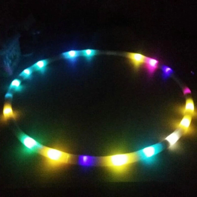 Luźna waga materiel sport fitness hoop sprzęt joga koło 90CM 7 kolor aro LED miga Sport pierścień kulturystyki