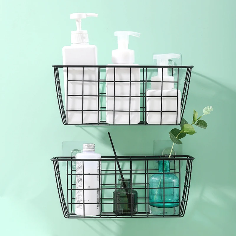 Rectangular Storage Basket, Storage Box, Wall Hanging Rack, Shelf Holder, Bathroom and Kitchen Accessories