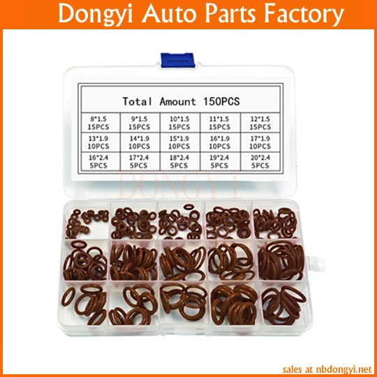 

O-RING Automobile Air Conditioning FKM O-ring Seal 150PCS Air-conditioning Apron Rubber Ring Seal