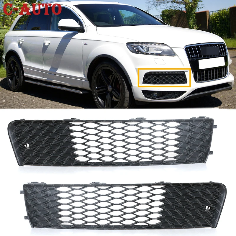 Car Left Right Front Bumper Fog Light Grill Grille Grills Racing Grills Grill Mesh Cover Trim Vent For Audi Q7 S-Line 2009-2015