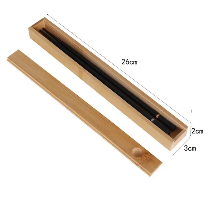 

100pcs Portable Natural Bamboo Reusable Chopsticks Storage Box Sushi Food Stick Chopsticks Case Box SN3049