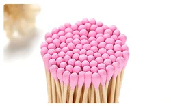 Double Head Cotton Swab para Mulheres, Maquiagem Cotton Buds Tip, Medical Wood Sticks, Nose Ears Cleaning, Ferramentas de cuidados de saúde, 100 Pcs, 200Pcs Pack