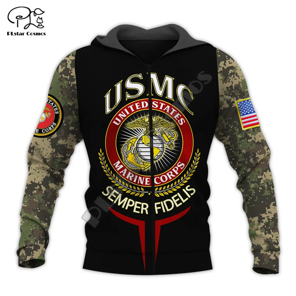 PLstar Cosmos USMC Marine Corps 3D Printed 2021 New Fashion Hoodies Sweatshirts Zip Hooded For Man/Woman Casual Streetwear U23