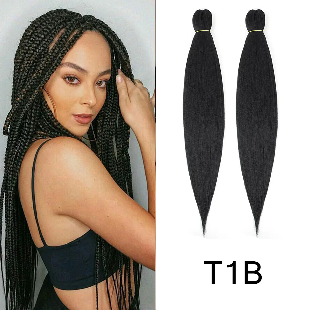 Vorgestrecktes Flechthaar 16/20/22/26/30 Zoll Niedrigtemperatur-Faser Synthetische Haarverlängerungen für Jumbo Crochet Braids – Detail 10